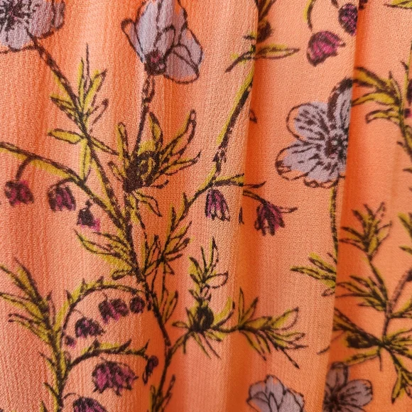 Free People Pink Floral Summer Mini Dress Ruffle Tie Cute Medium - Picture 11 of 16